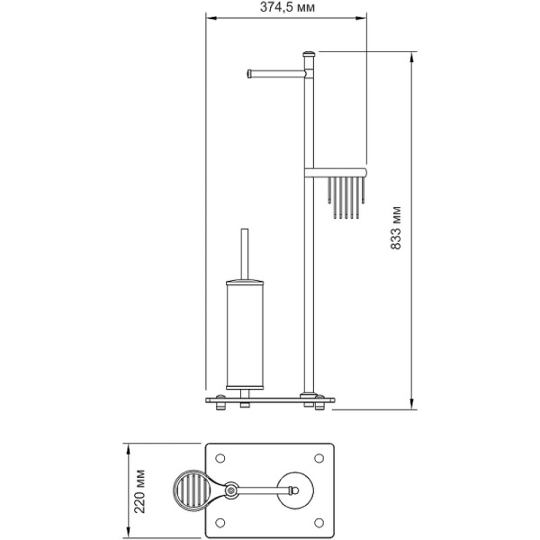 Комбинированная напольная стойка WasserKRAFT K-1264NICKEL
