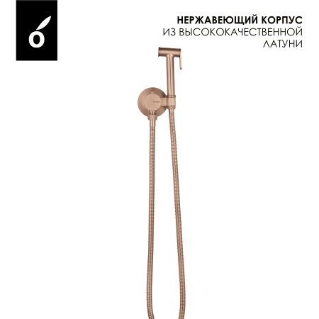 Гигиенический душ с термостатическим смесителем Oliveeka OL-829909-BRG матовая медь