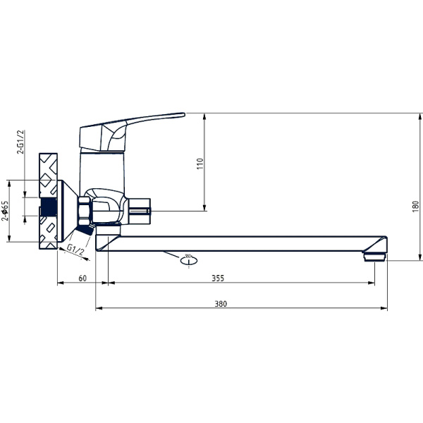 Смеситель для ванны Esko Kansas KS 31, Хром