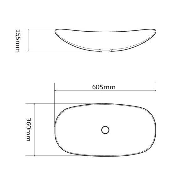 Раковина накладная (60,5х36) SantiLine SL-1025