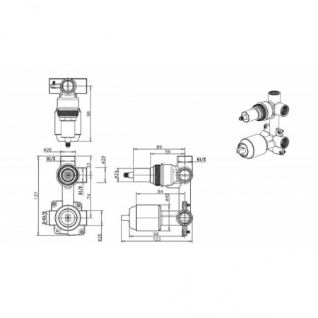 Внутреняя часть для смесителя Bravat Built-in D982BW-B-ENG