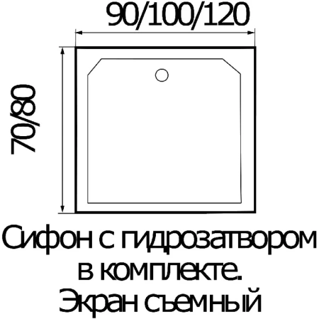 Акриловый душевой поддон (100х80) Wemor 10000002428 универсальная