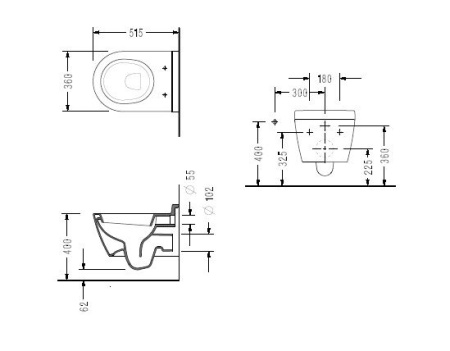 Подвесной унитаз с функцией биде  Serel Smart SM25SLBM