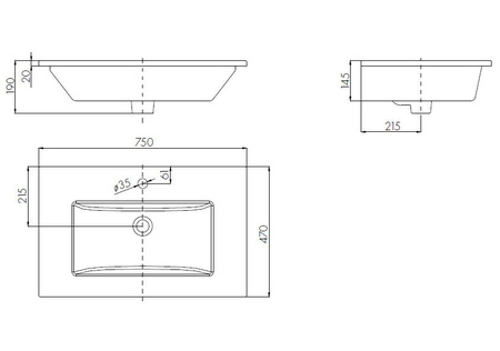 Раковина Aquaton Квадро 75 1AX171WBXX000