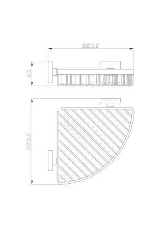 Полка для ванной угловая WONZON & WOGHAND POLO, хром WW-8944