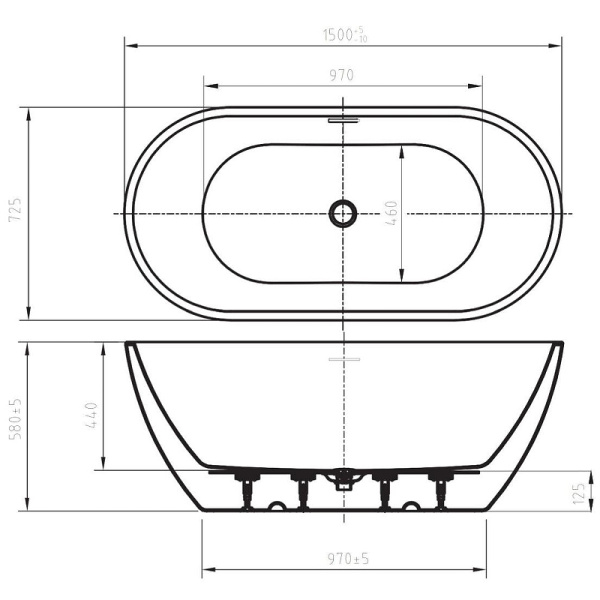Акриловая ванна (150х73) Art&Max Latina AM-LATINA-1500-730 белый