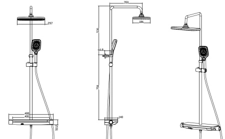 Душевая система с изливом Savol SK-H3445H
