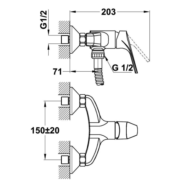 Смеситель для душа Teka MT PLUS 462310200 без набора