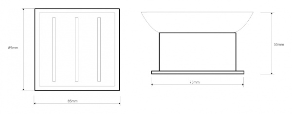 Мыльница стеклянная, отдельностоящая  Bemeta Plaza 140108191