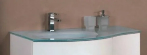 Стеклянная раковина левосторонняя Cezares 82409 Extra Bianco