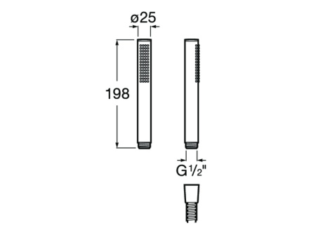 Ручной душ Roca Stella Round 1F, PVD, titanium black 5B3750CN0