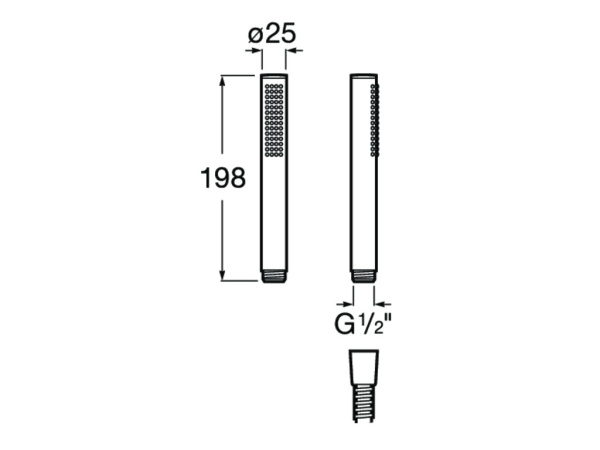 Ручной душ Roca Stella Round 1F, PVD, brushed titanium black 5B3750NM0