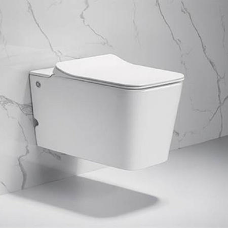 Подвесной безободковый унитаз Cerutti Spa Disgrazia Aria C-370C с импульсным смывом, сиденье Soft Close, белый