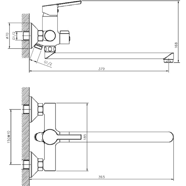 Смеситель для ванны и душа ESKO LONDON (LD 31)