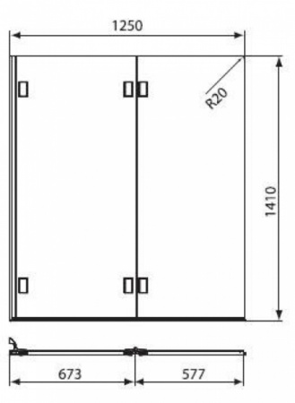 Ширма на ванную Kolo Niven (правая) FPNF12222008L