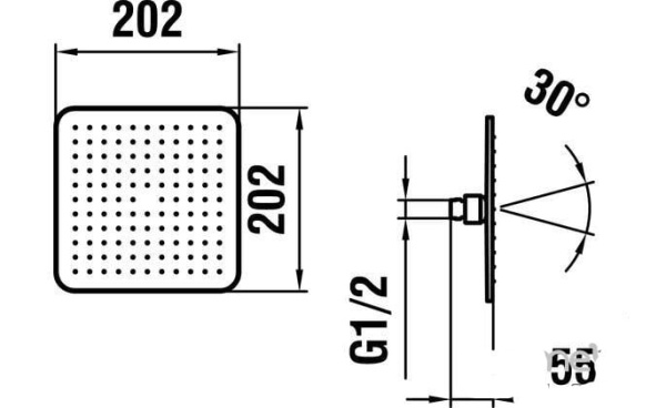 Верхний душ Laufen RainSquare 3.6798.1.004.110.1