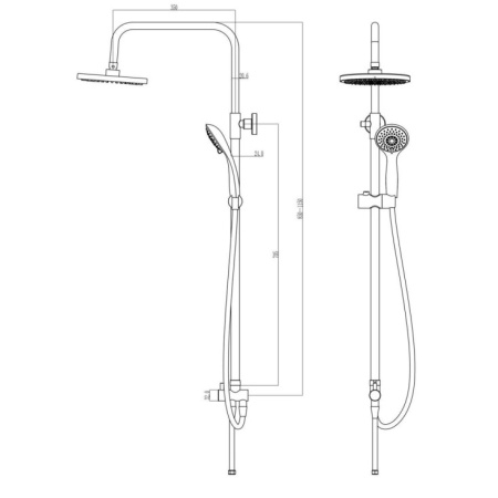 Душевой гарнитур с верхней лейкой Milardo Shower Set (2403F21M76)